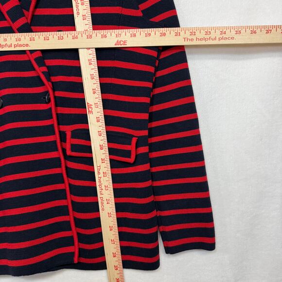 Talbots Striped Large Petite Double-Breasted Jacket Nautical Preppy‎ Twee Posh - Picture 8 of 11